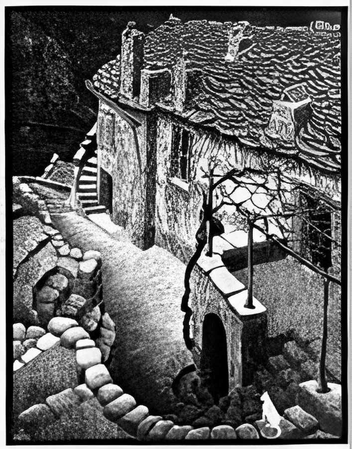 corsica corte mc escher 1929 A4 Photo Print
