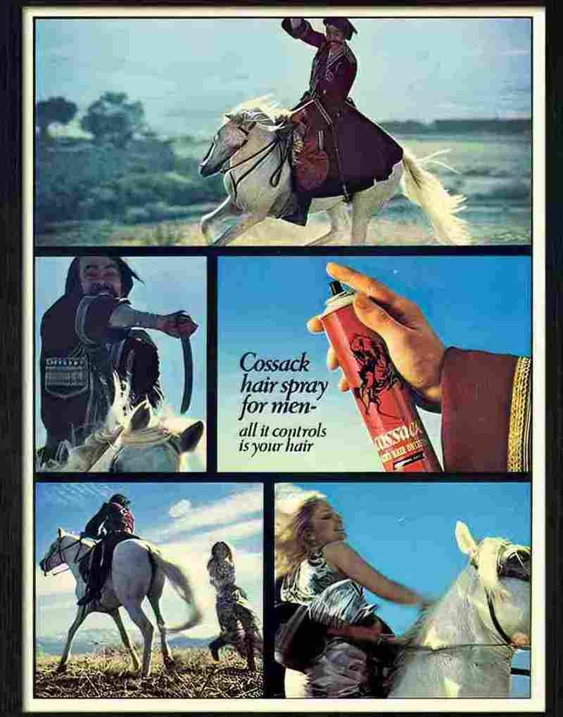 cossack hairspray for men 1970s Advert A4 Photo Print