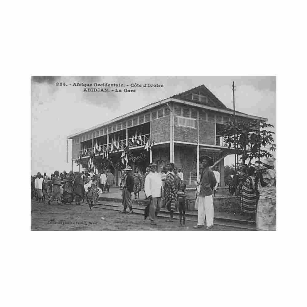 cote d ivoire abidjan la gare ed fortier 834 Vintage A4 Photo Print