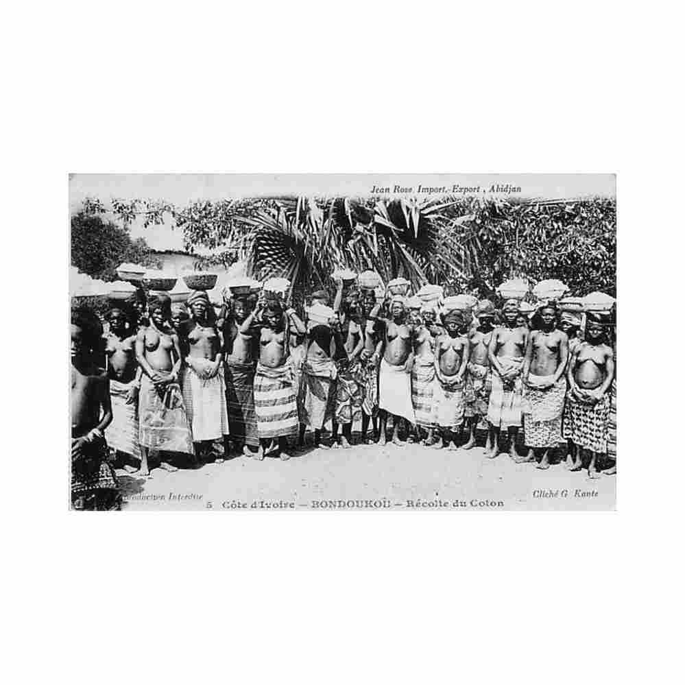 cote d ivoire bondoukou recolte du coton ed g kante j rose 5 Vintage A4 Photo Print
