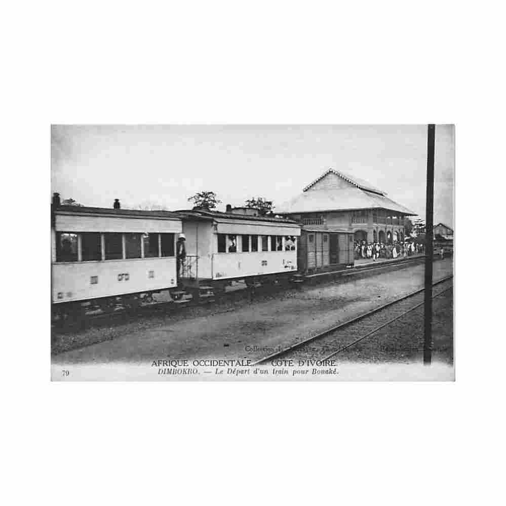 cote d ivoire dimbokro le depart d un train piur bouake ed metayer 79 Vintage A4 Photo Print