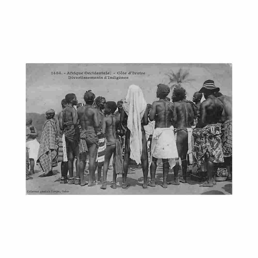 cote d ivoire divertissement d indigenes ed fortier 1484 Vintage A4 Photo Print