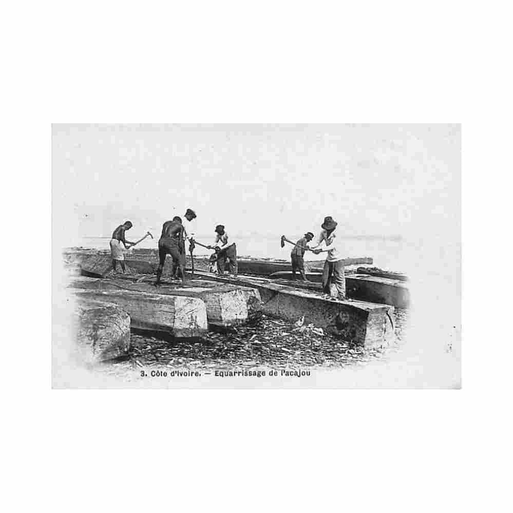 cote d ivoire equarrissage de l acajou ed inconnu 3 Vintage A4 Photo Print
