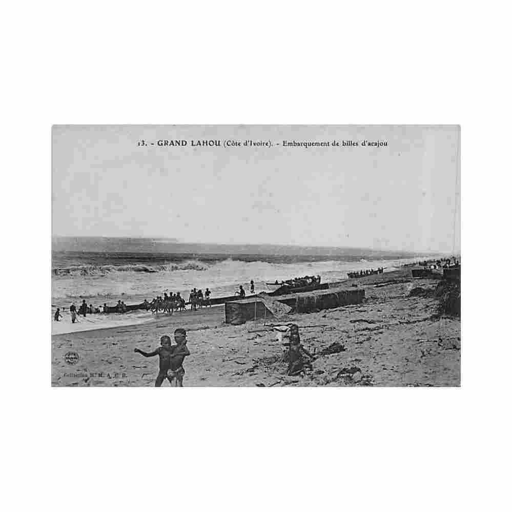 cote d ivoire grand lahou embarquement de billes d acajou ed mmacb 13 Vintage A4 Photo Print