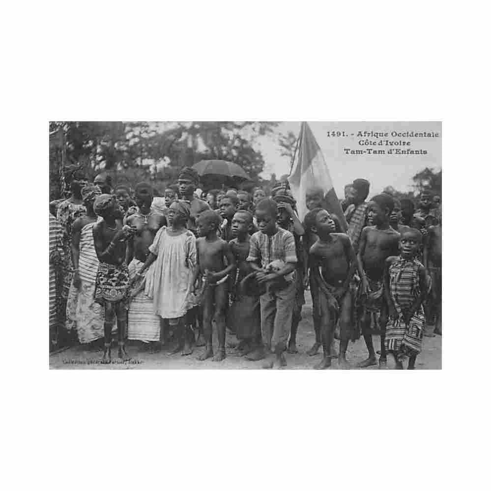 cote d ivoire tam tam d enfants ed fortier 1491 Vintage A4 Photo Print