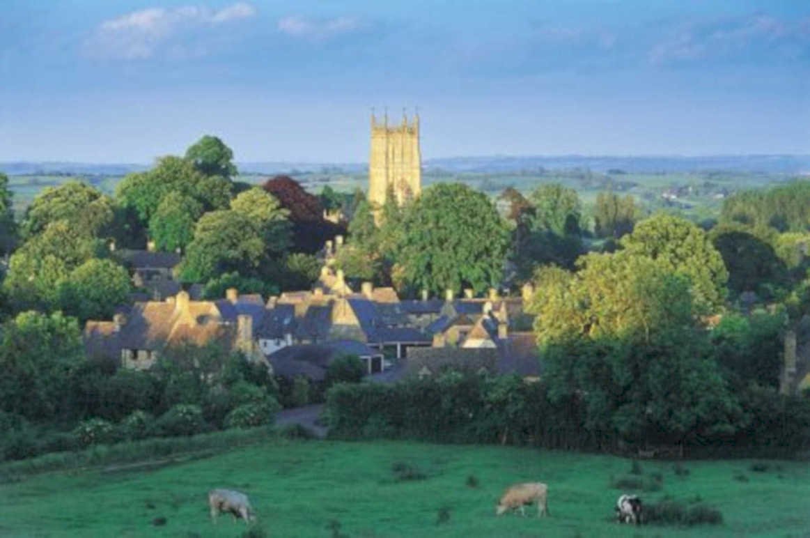 cotswolds church cows UK GB British A4 Photo Print