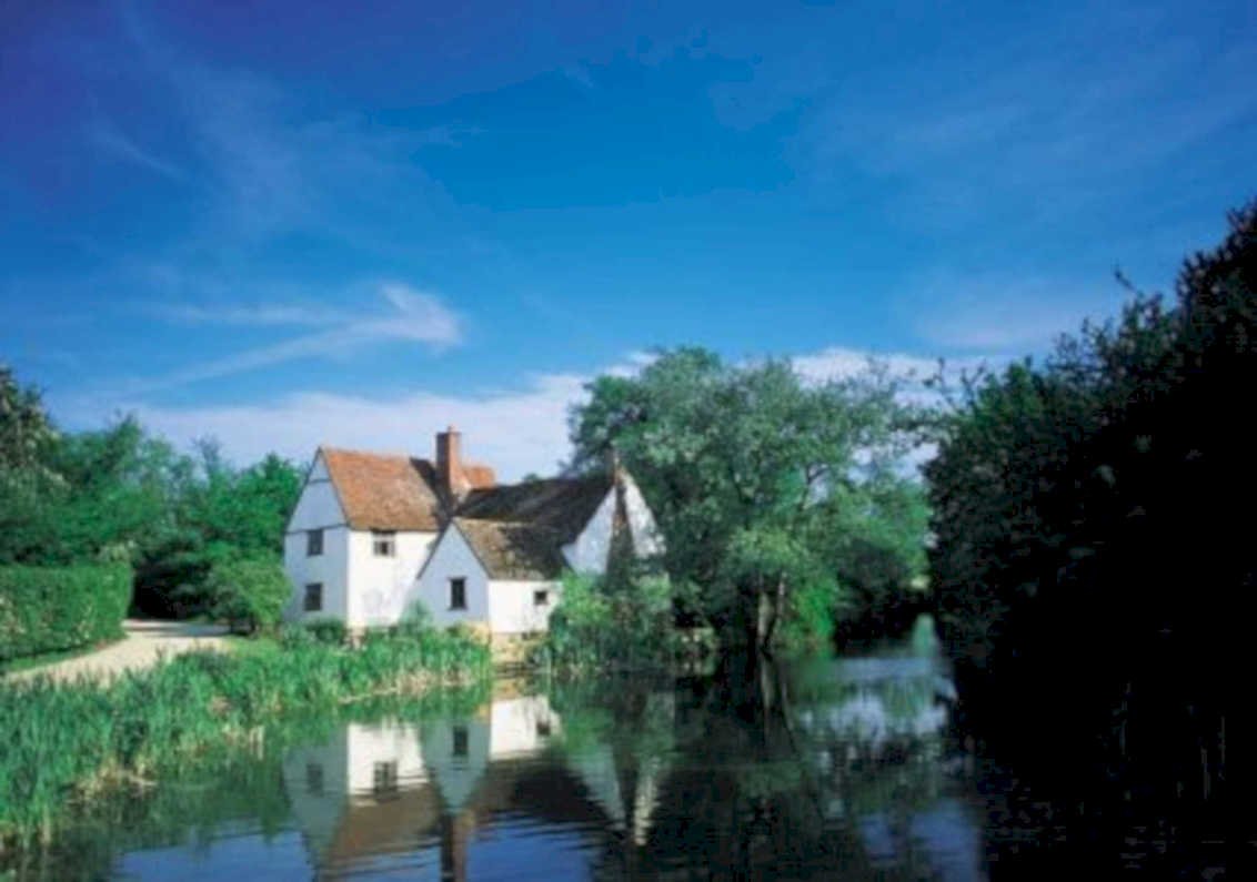 cottage reflection mill UK GB British A4 Photo Print