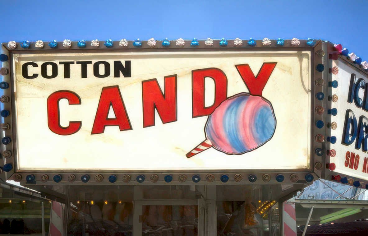 cotton candy stand Vintage A4 Photo Print