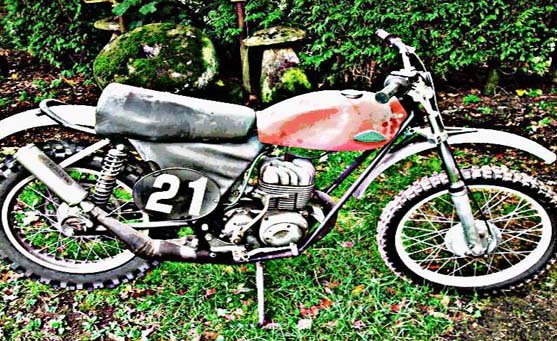 cotton scrambler motorbike A4 Photo Print