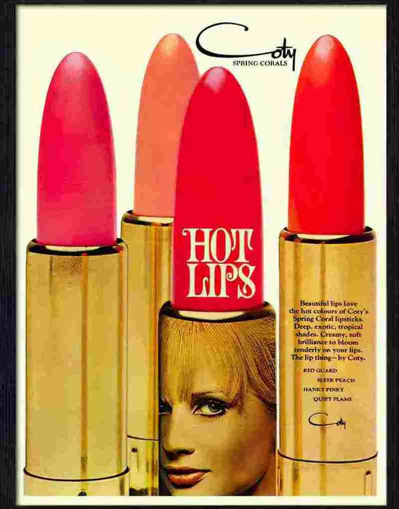coty hot lips 1960s Advert A4 Photo Print