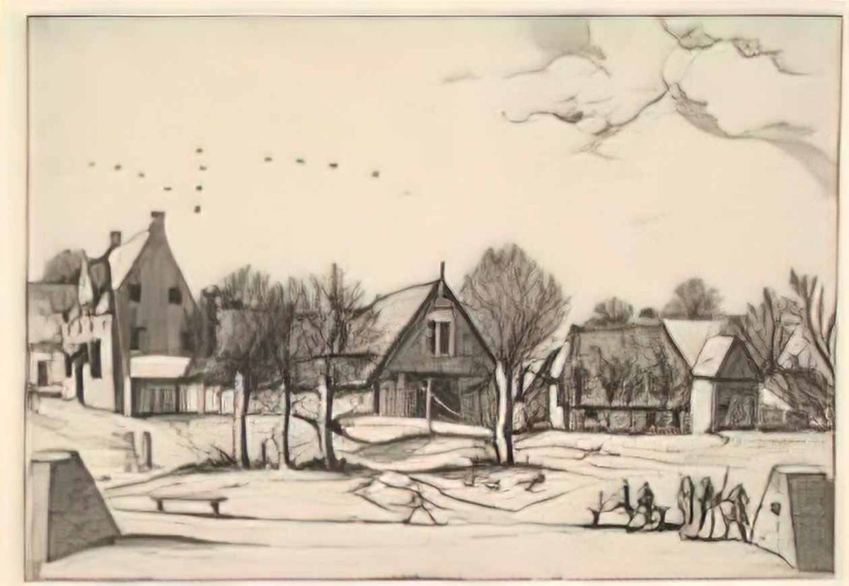 country village archers in the foreground from multifariarum casularu Art A4 Photo Print