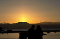 couple bridge sunset 1980s 1990s A4 Photo Print