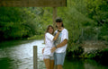 couple dock river Vintage A4 Photo Print
