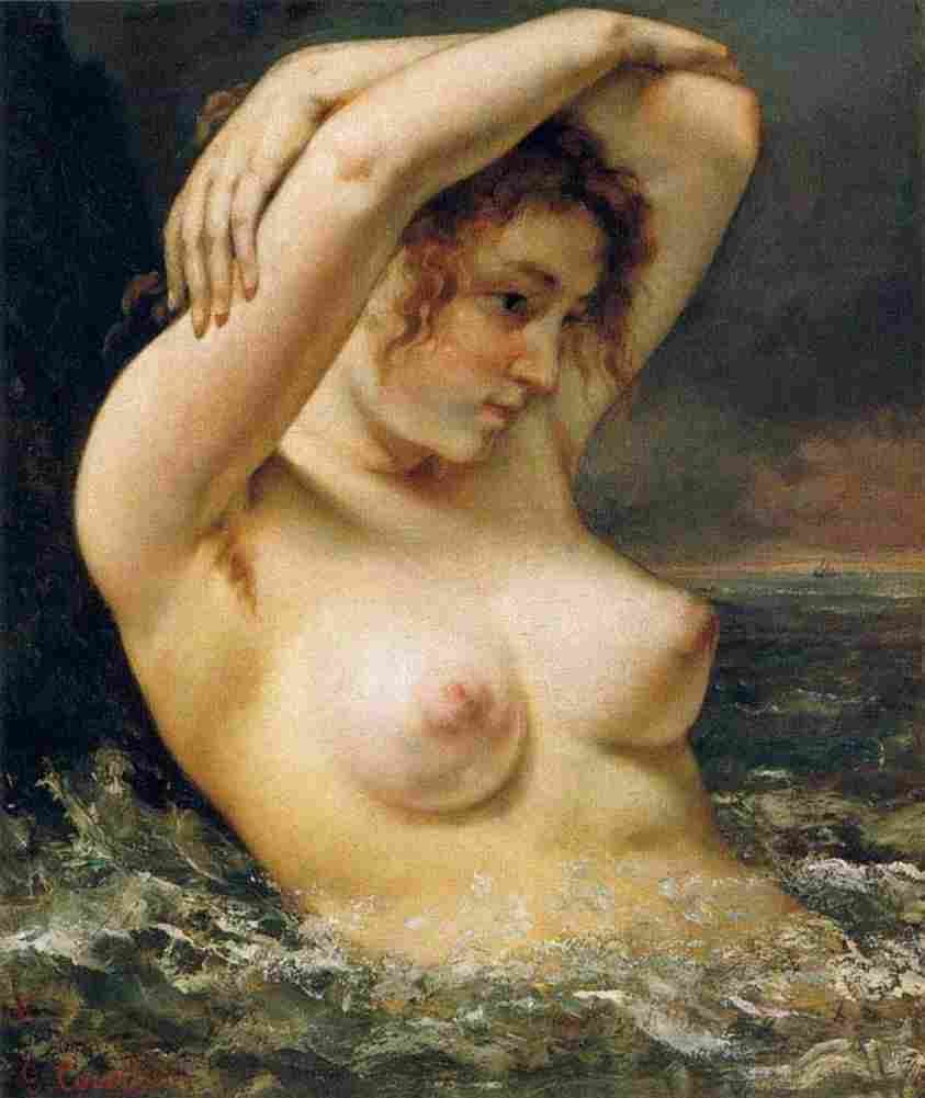 cour Woman in the Waves Art A4 Photo Print