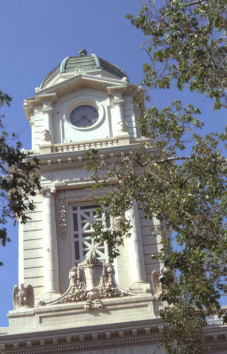 courthouse clock tower Vintage A4 Photo Print