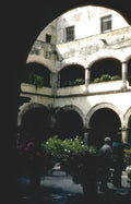 courtyard archway roses Vintage A4 Photo Print