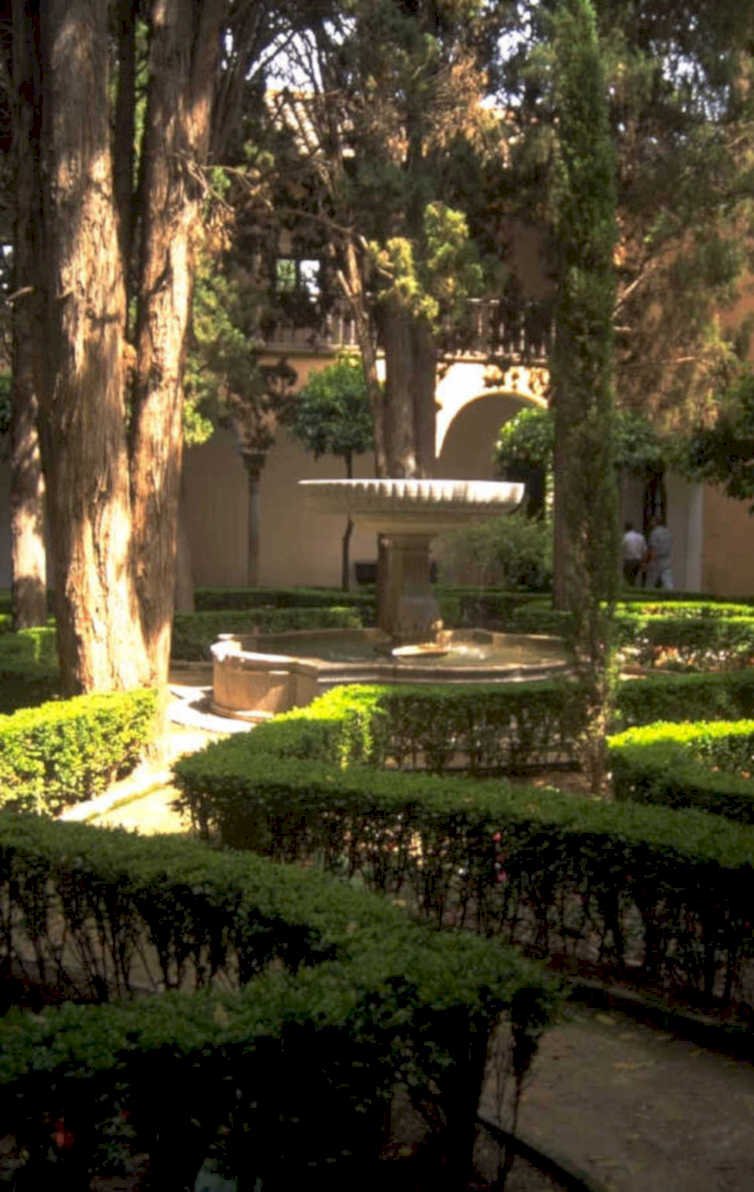 courtyard fountain spain 1980s 1990s A4 Photo Print
