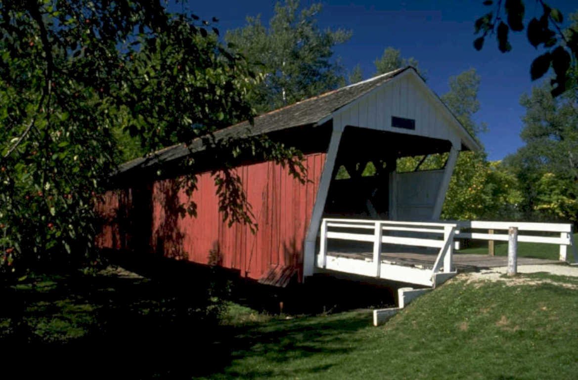 covered bridge indiana 1980s 1990s A4 Photo Print