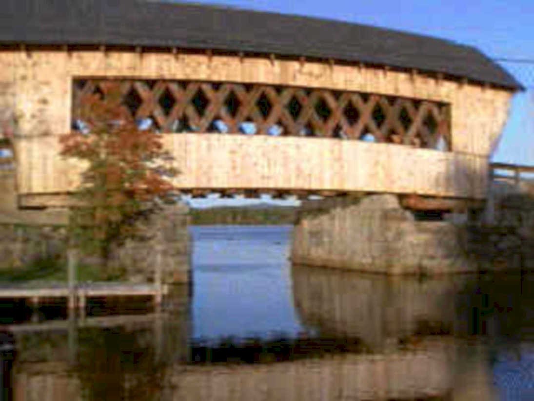 covered bridge reflection 21980s 1990s A4 Photo Print