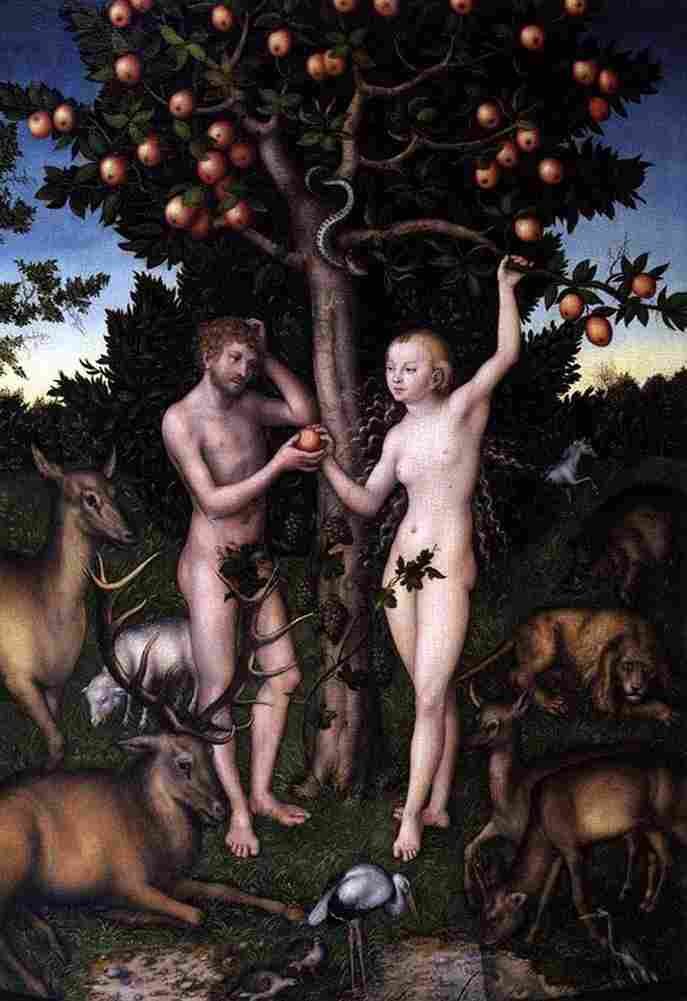 cr Adam and Eve Art A4 Photo Print