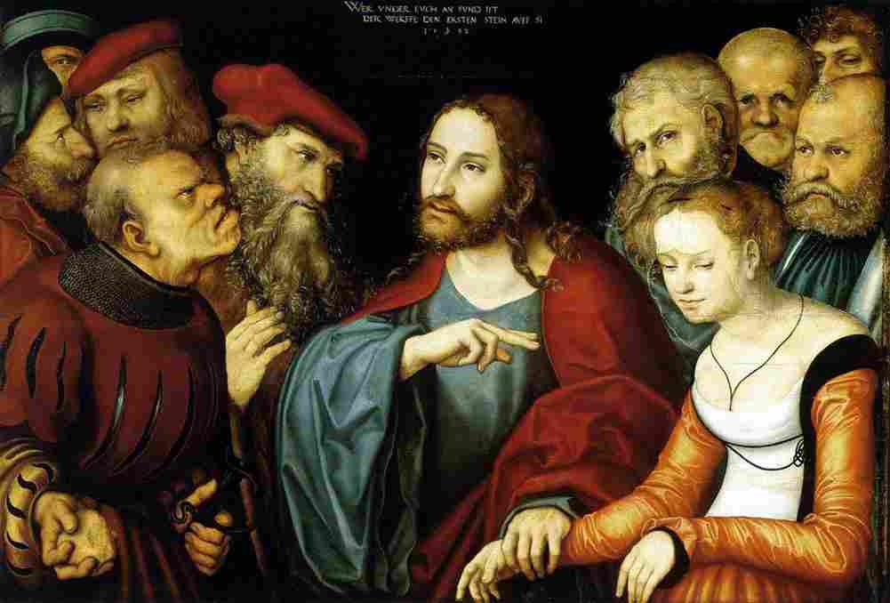 cr Christ and the Adulteress Art A4 Photo Print