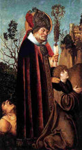 cr Saint Valentine with a Donor Art A4 Photo Print