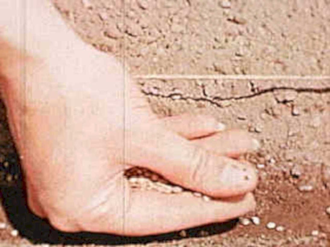 cracked concrete hand1980s 1990s A4 Photo Print