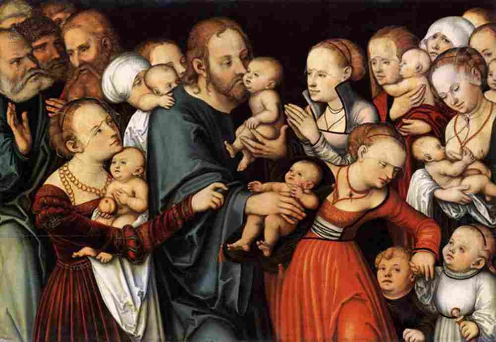 cranach christ blessing the children Art A4 Photo Print