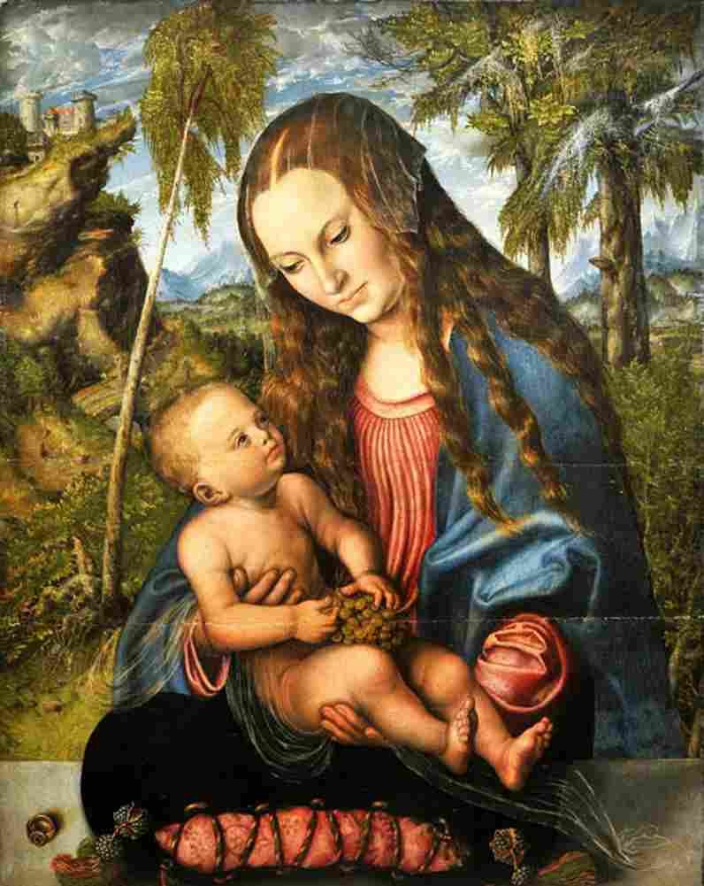 cranach madonna under the fir tree Art A4 Photo Print
