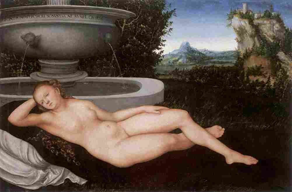 cranach reclining water nymph Art A4 Photo Print