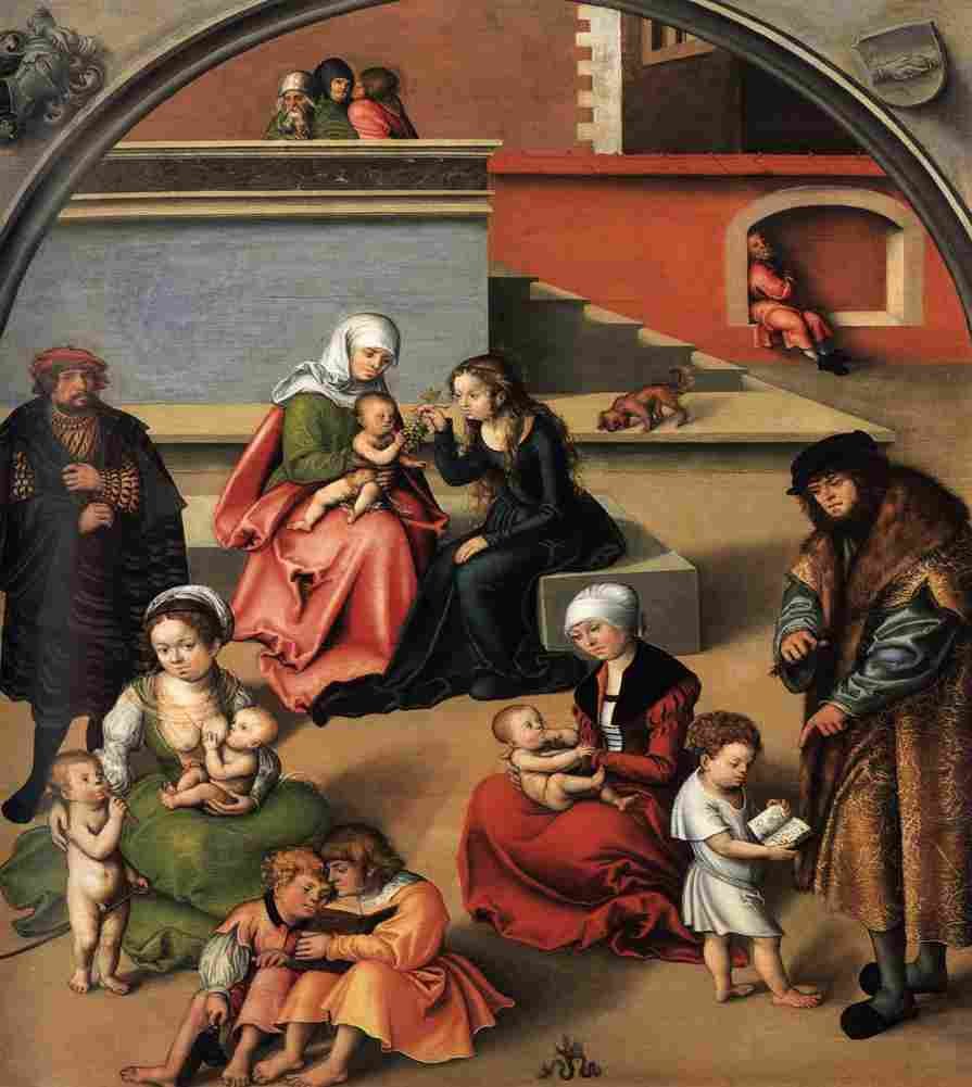 cranach the holy kinship with a self portrait Art A4 Photo Print