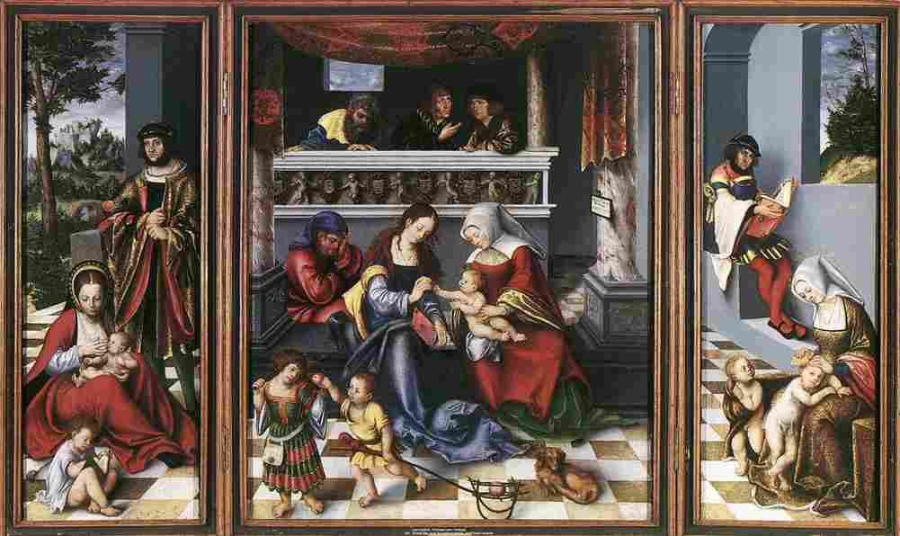 cranach triptych with the holy kinship Art A4 Photo Print