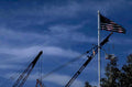 cranes flags sky 1980s 1990s A4 Photo Print