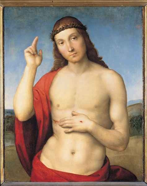 cristo benedicente by Raffaello by Raffaello A4 Photo Print