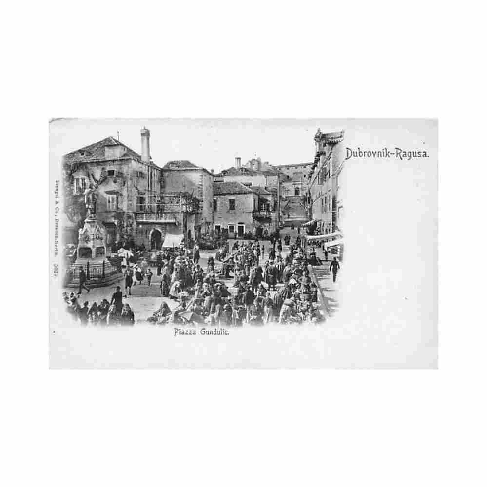 croatia dubrovnik ragusa piazza gundulic Vintage A4 Photo Print