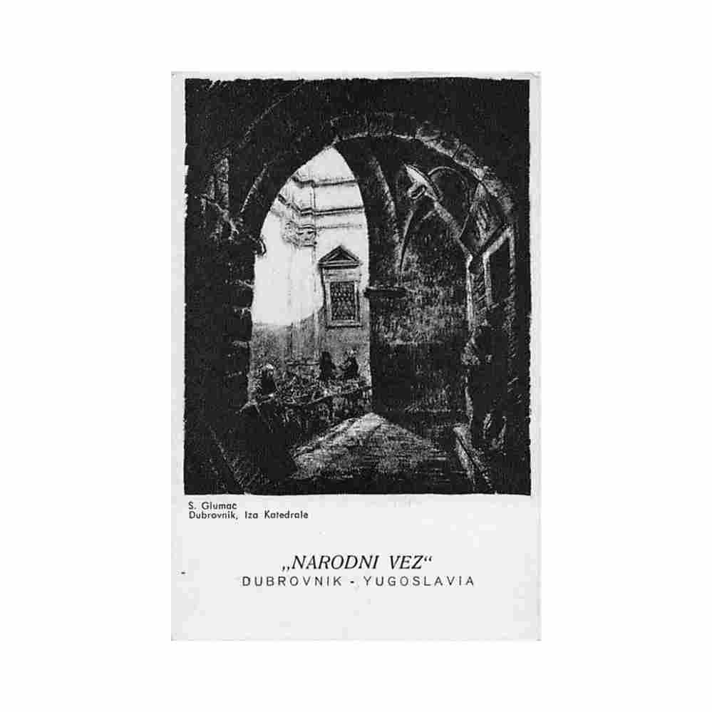 croatia dubrovnik s glumac iza katedrale Vintage A4 Photo Print
