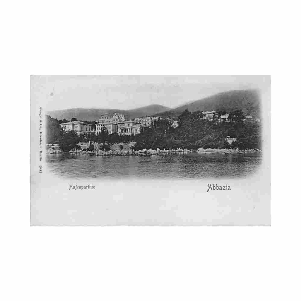 croatia opatija abbazia hafenparthie Vintage A4 Photo Print