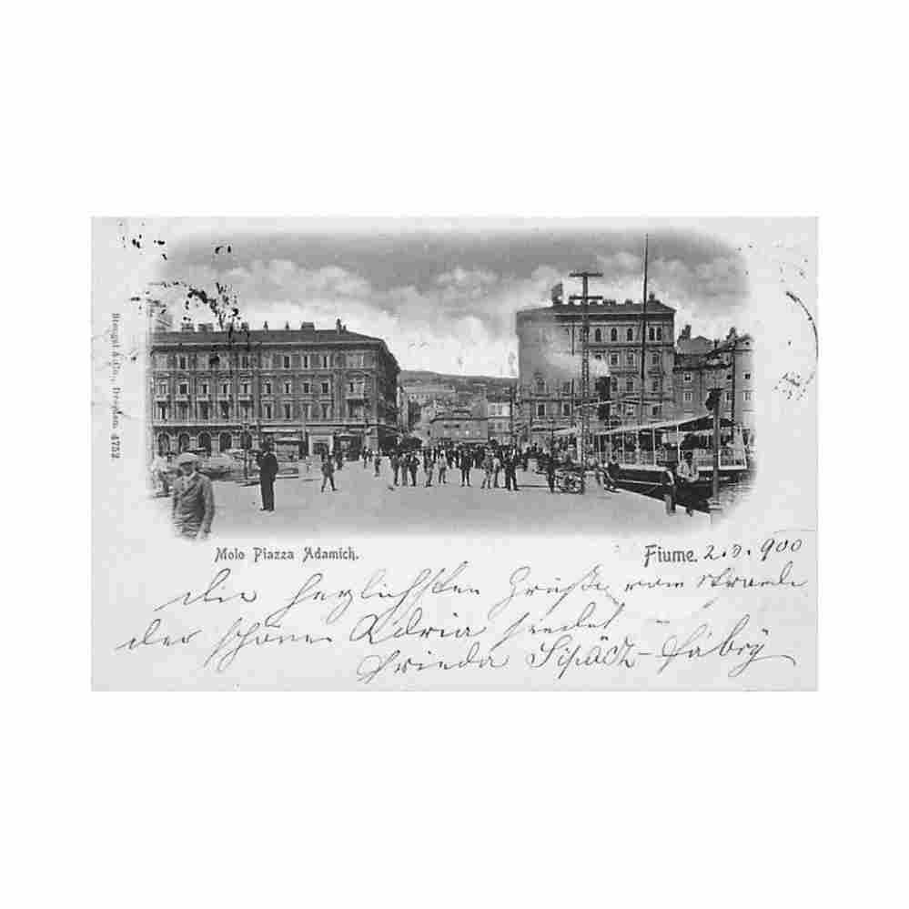 croatia rijeka fiume molo piazza adamich Vintage A4 Photo Print