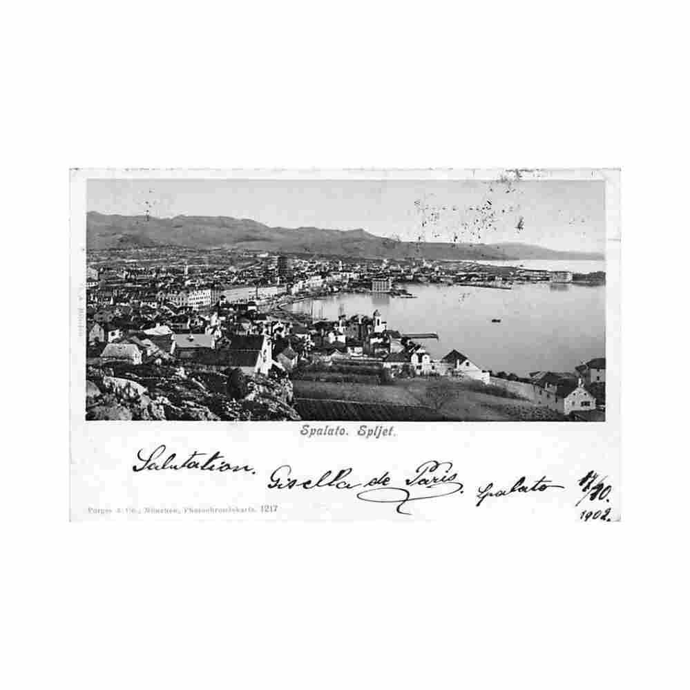 croatia split bird s eye view purger co 1217 Vintage A4 Photo Print