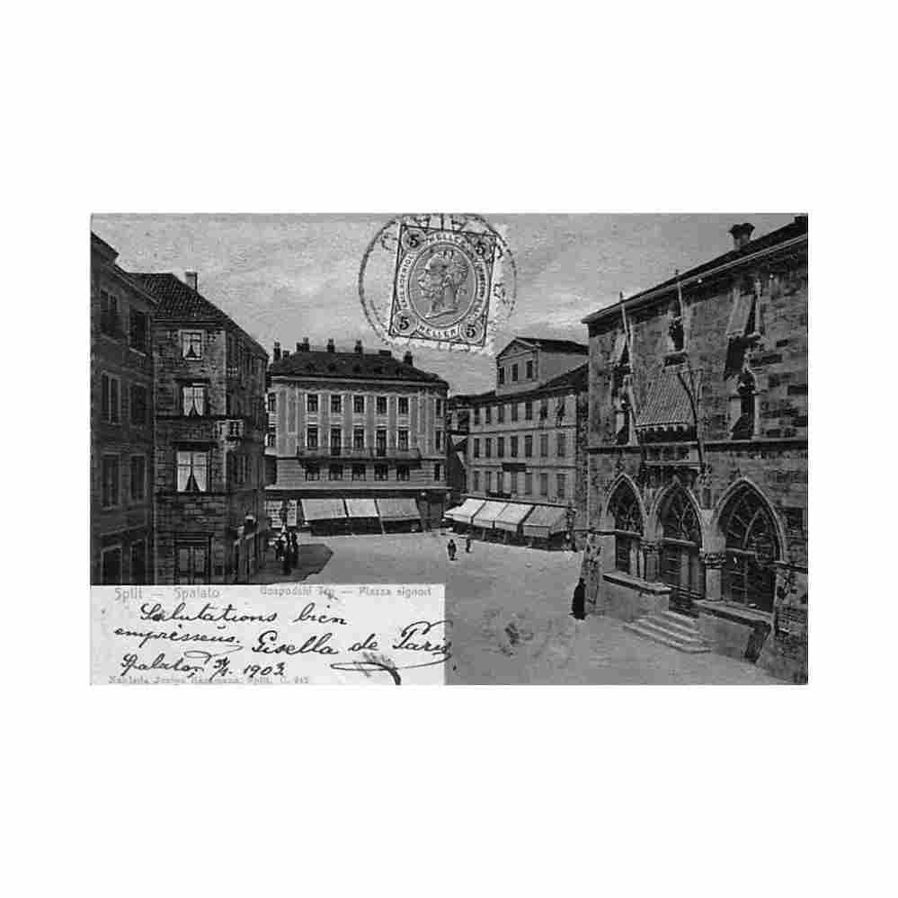croatia split gospodski trg j karaman Vintage A4 Photo Print