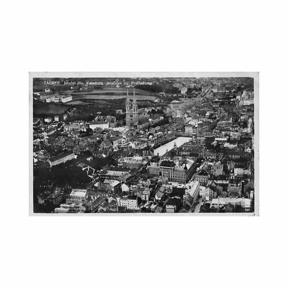 croatia zagreb aerila view Vintage A4 Photo Print