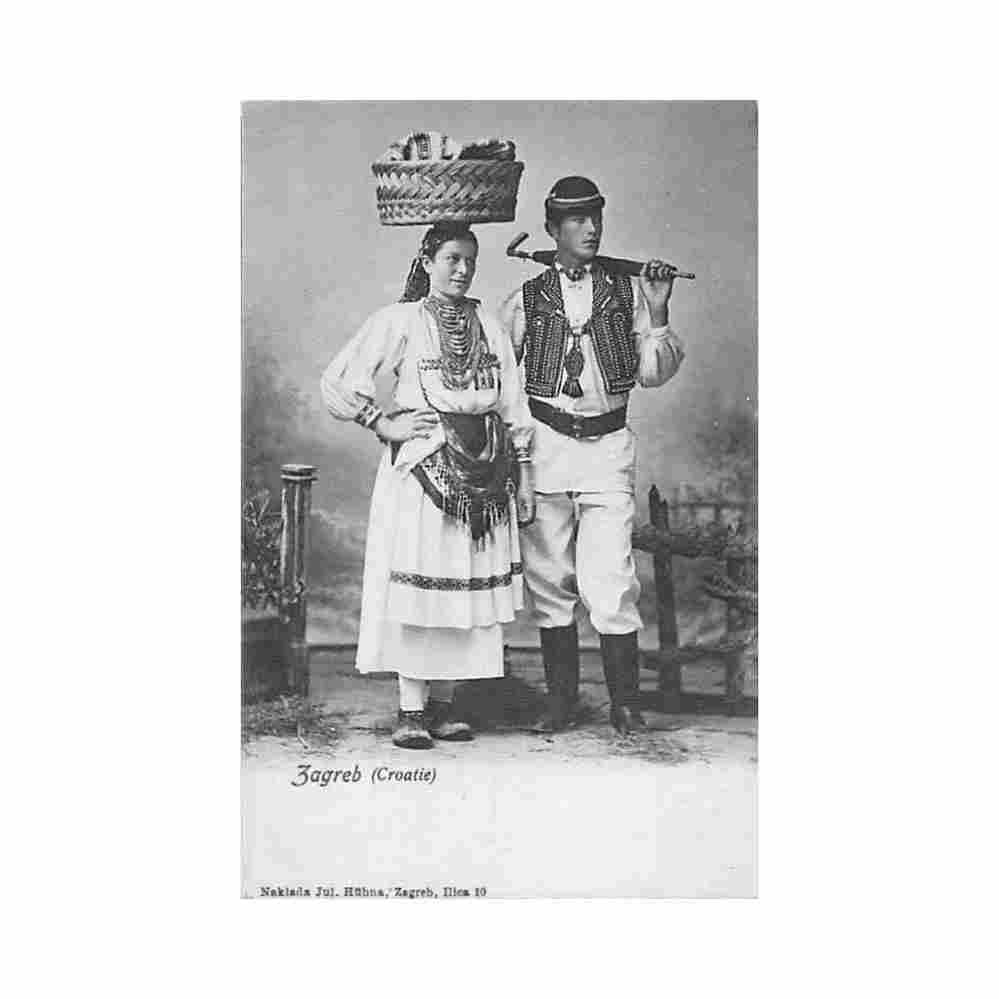 croatia zagreb costumes jul hubna Vintage A4 Photo Print