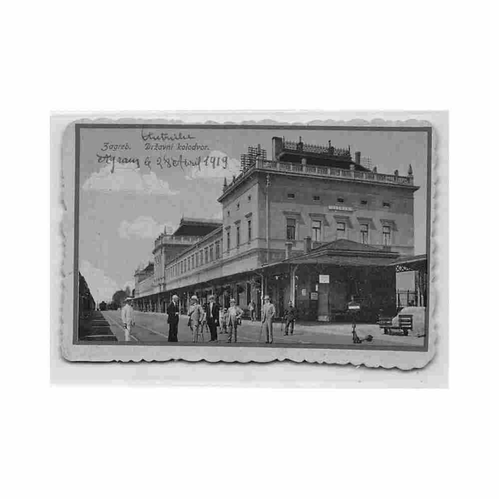 croatia zagreb drzavni kolodvor Vintage A4 Photo Print