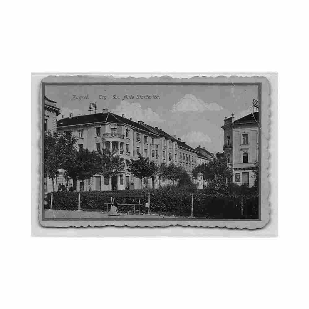 croatia zagreb trg dr ante starcevica Vintage A4 Photo Print