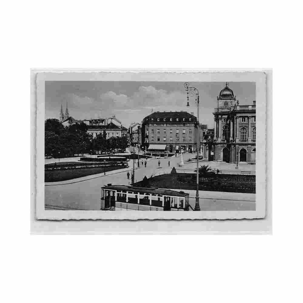 croatia zagreb trg kralja aleksandra Vintage A4 Photo Print