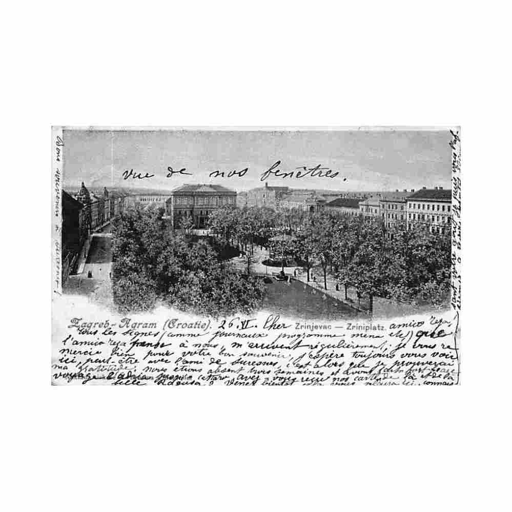 croatia zagreb zrinjevac Vintage A4 Photo Print