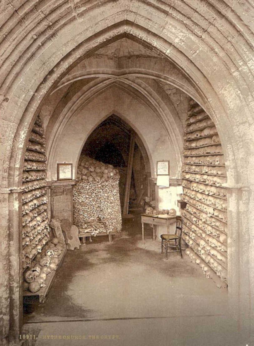 crypt skulls bonesVintage 1880s 1900s A4 Photo Print