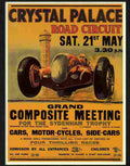 crystal palace road race poster 1938 Advert A4 Photo Print