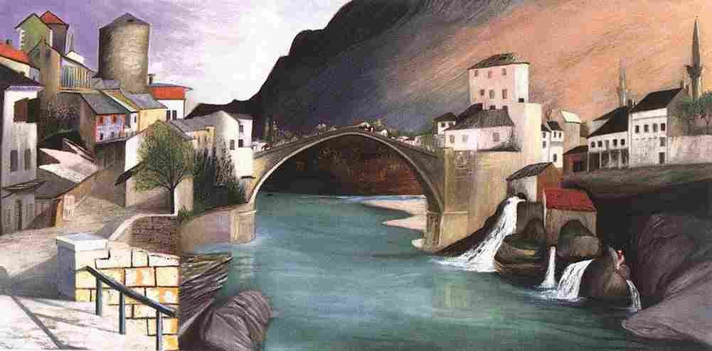 cso Roman Bridge at Mostar Art A4 Photo Print