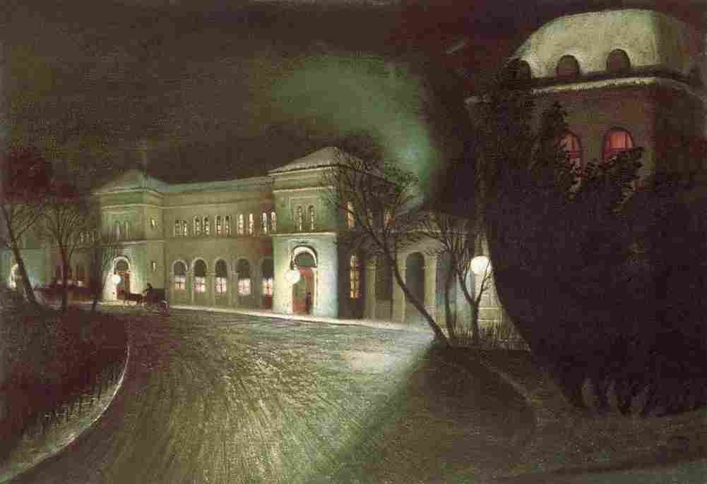 cso The Eastern Railway Station at Night Art A4 Photo Print